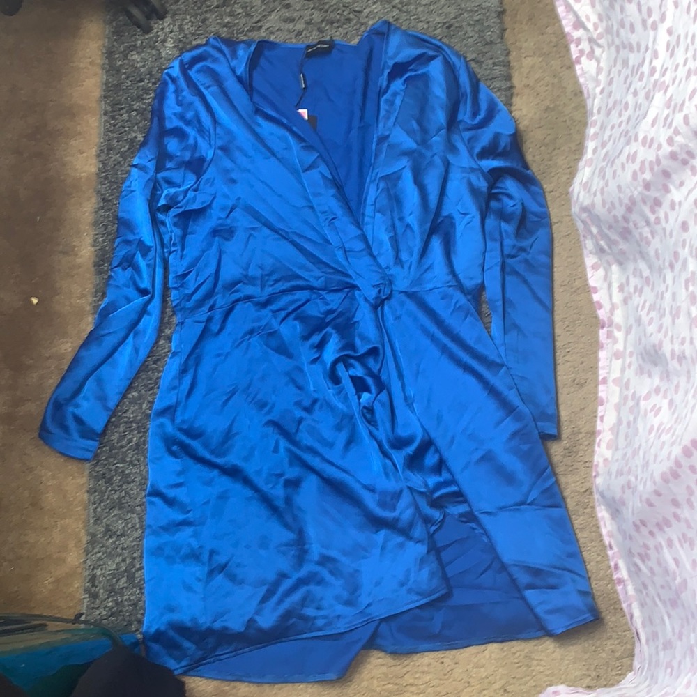 Blue satin dress